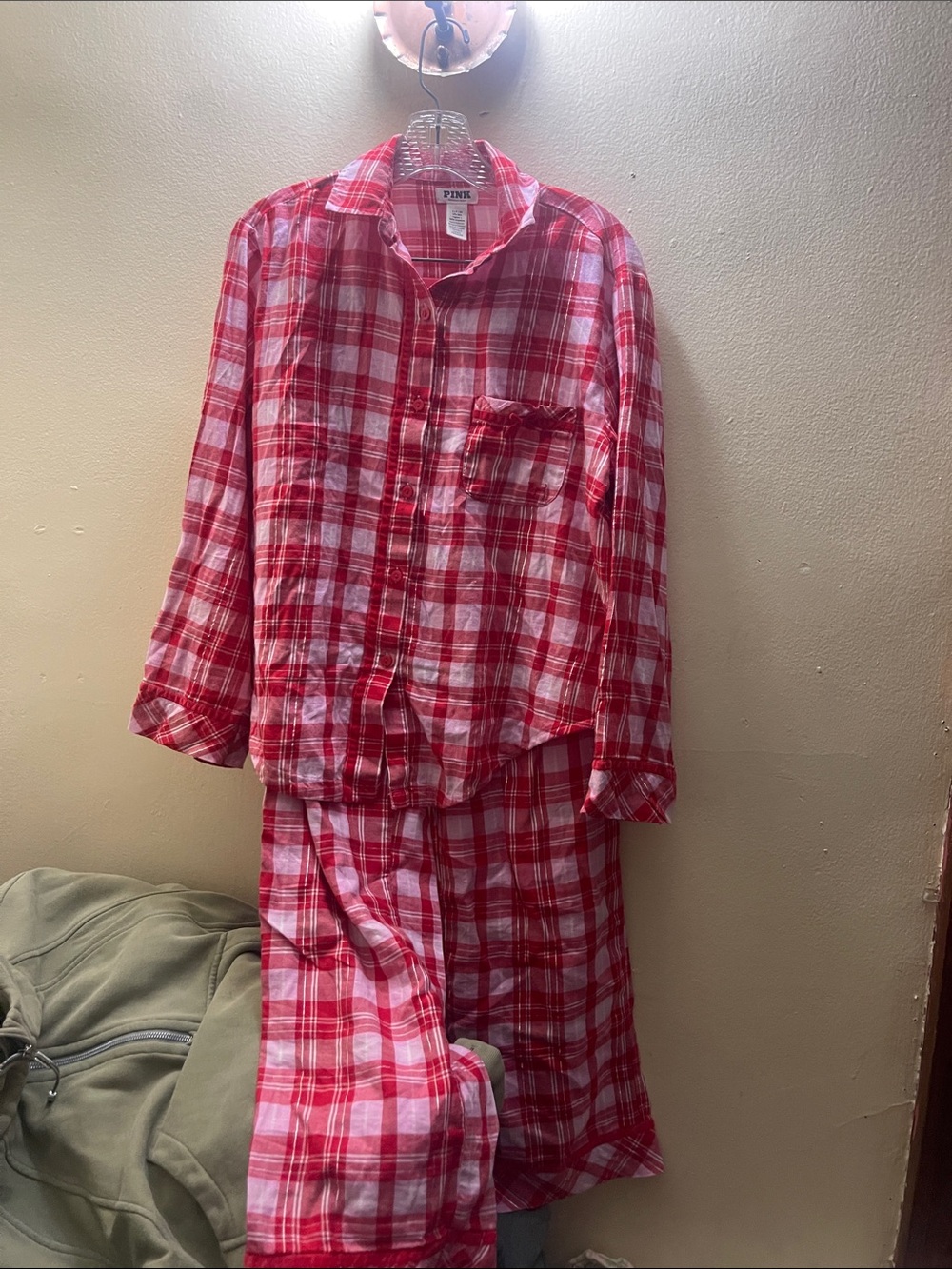 Victoria's Secret Pajama Set pink and red size small